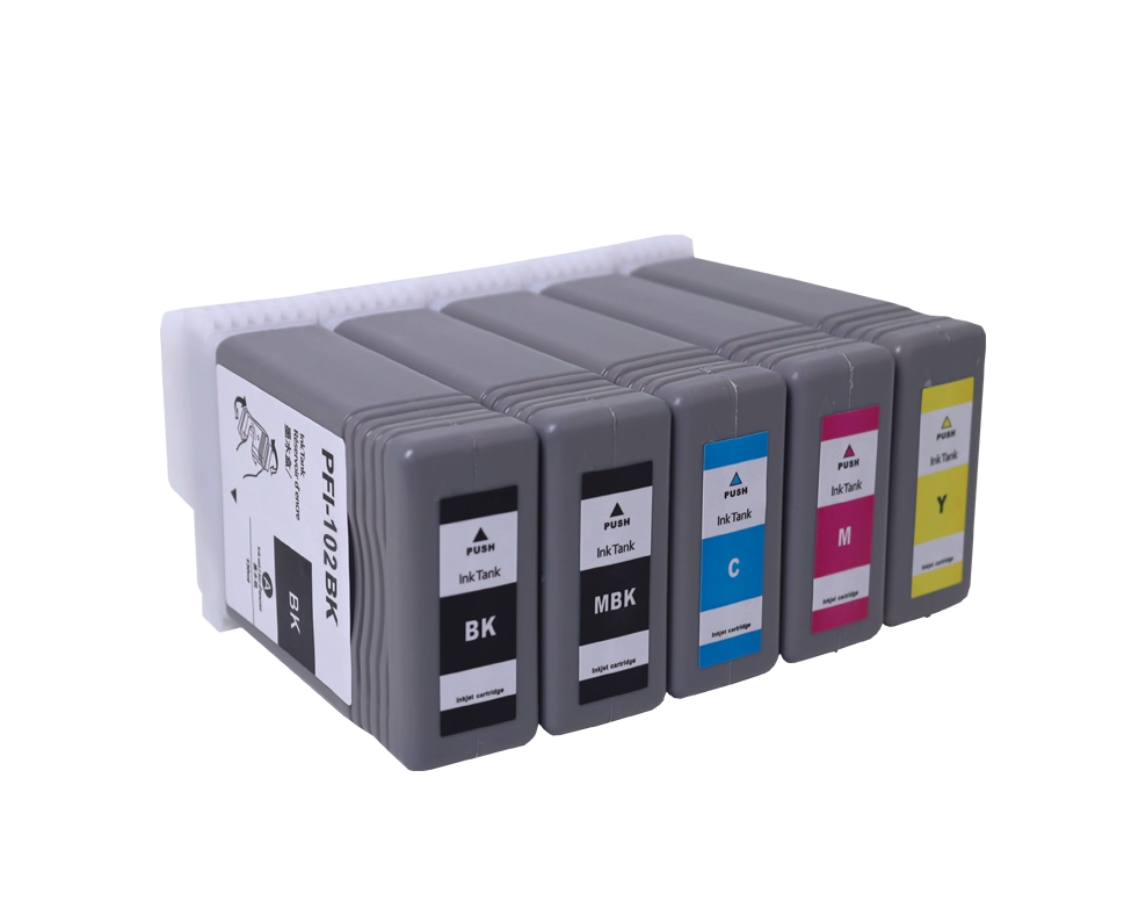 MaiGe Compatible for PFI-102 Wide Format for Cartridge Set for IPF500/510/600/610/700/710 18-Month Warranty for Text/Vivid - compatible printer consumable