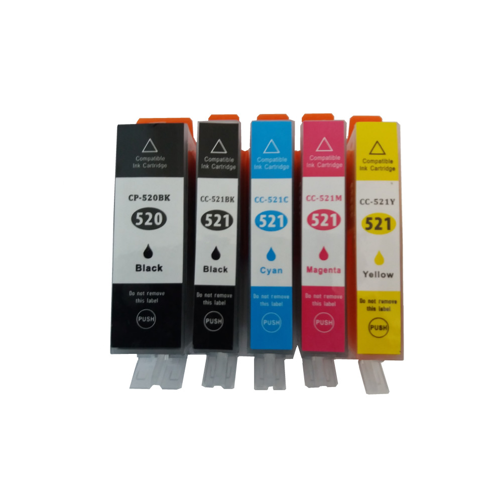 MaiGe Compatible for PGI-520BK/CLI-521 BK/C/M/Y for Cartridge for PIXMA IP3600/IP4600/IP4700/MP540/MP550-21ml 18-Month - compatible printer consumable