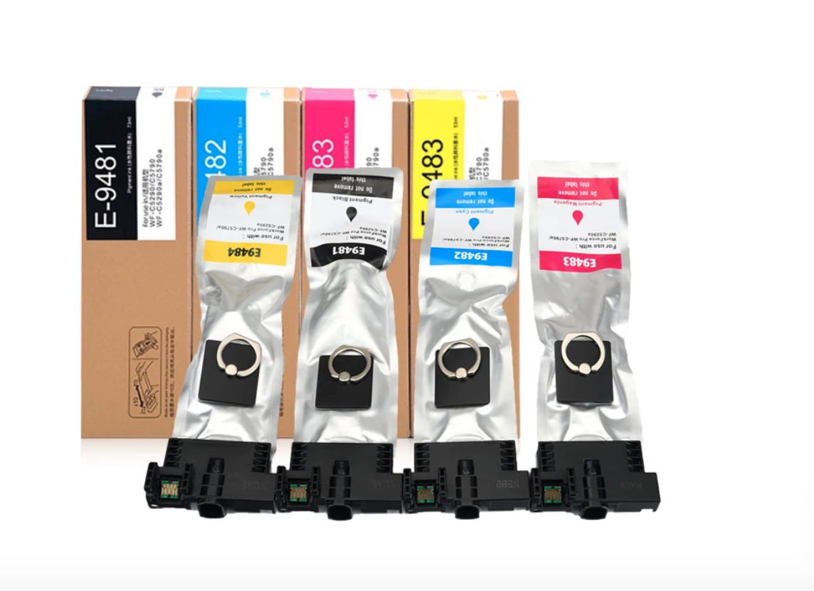 MaiGe Pigment Ink Bag Cartridge with Chip T9481 T9482 T9483 T9484 for Workforce Pro WF C5290 WF C5790 WF C5210 - compatible printer consumable